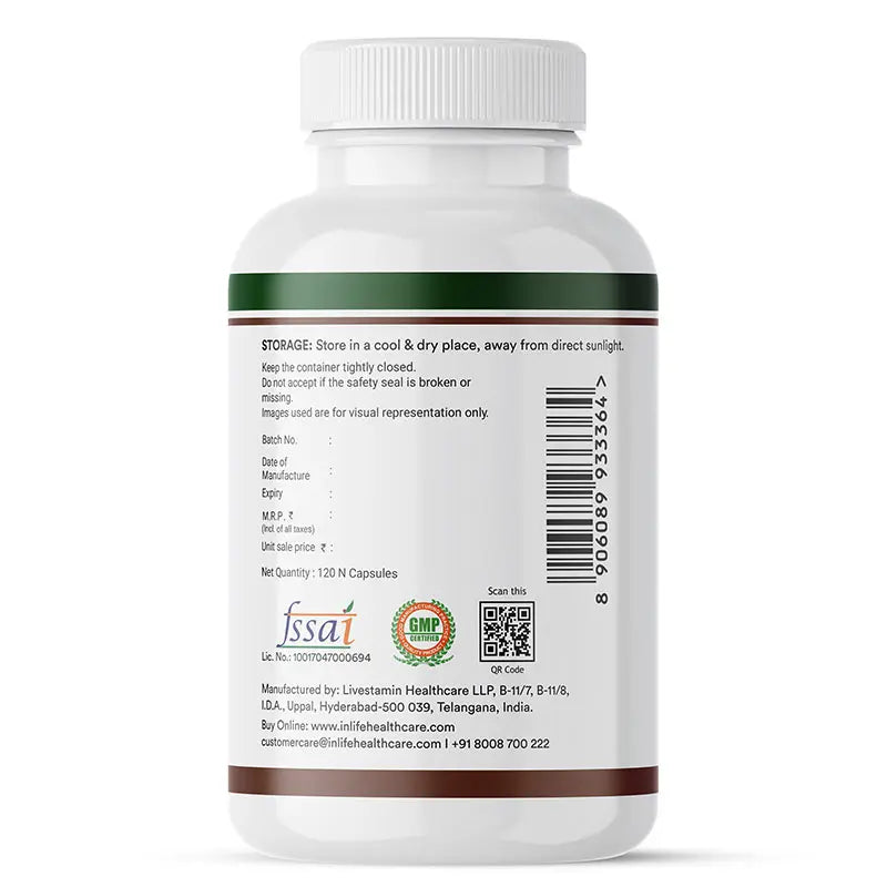 Inlife Plant-Based Vitamin B12 Supplement | 120 Veg. Capsules