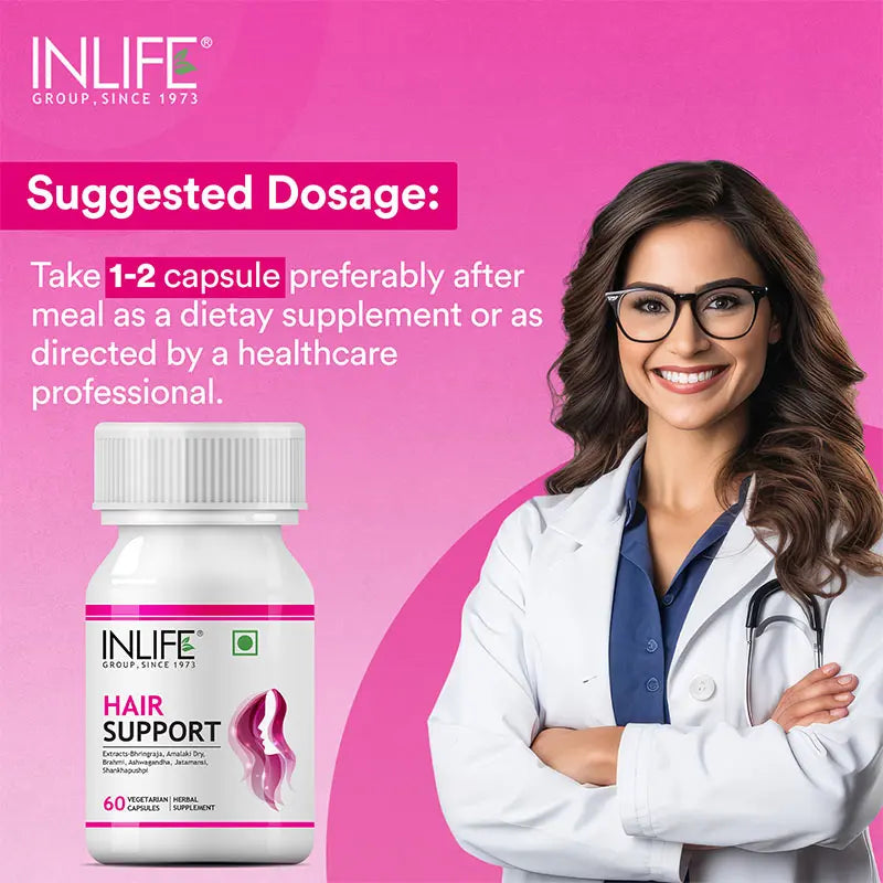 Inlife  Hair Support Supplement | 60 Vegetarian Capsules