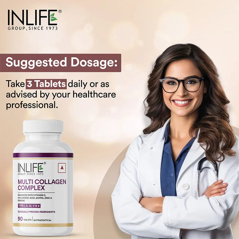 Inlife Multi Collagen Complex Supplement | 90 Tablets