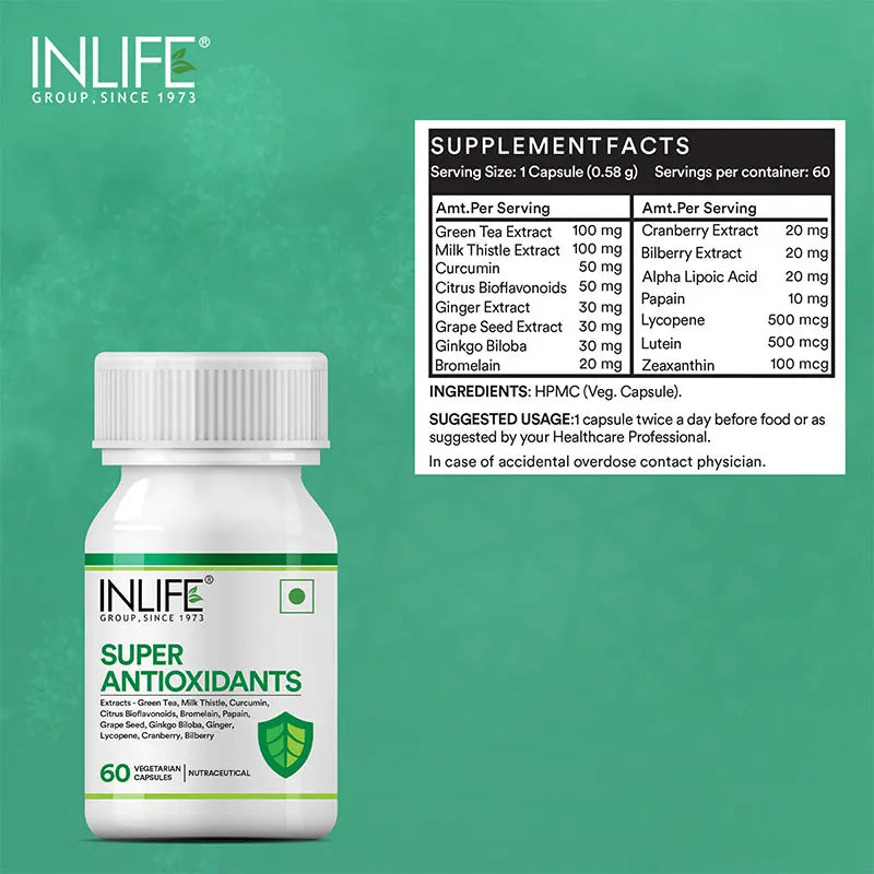 Inlife Super Antioxidants Supplement - 60 Vegetarian Capsules