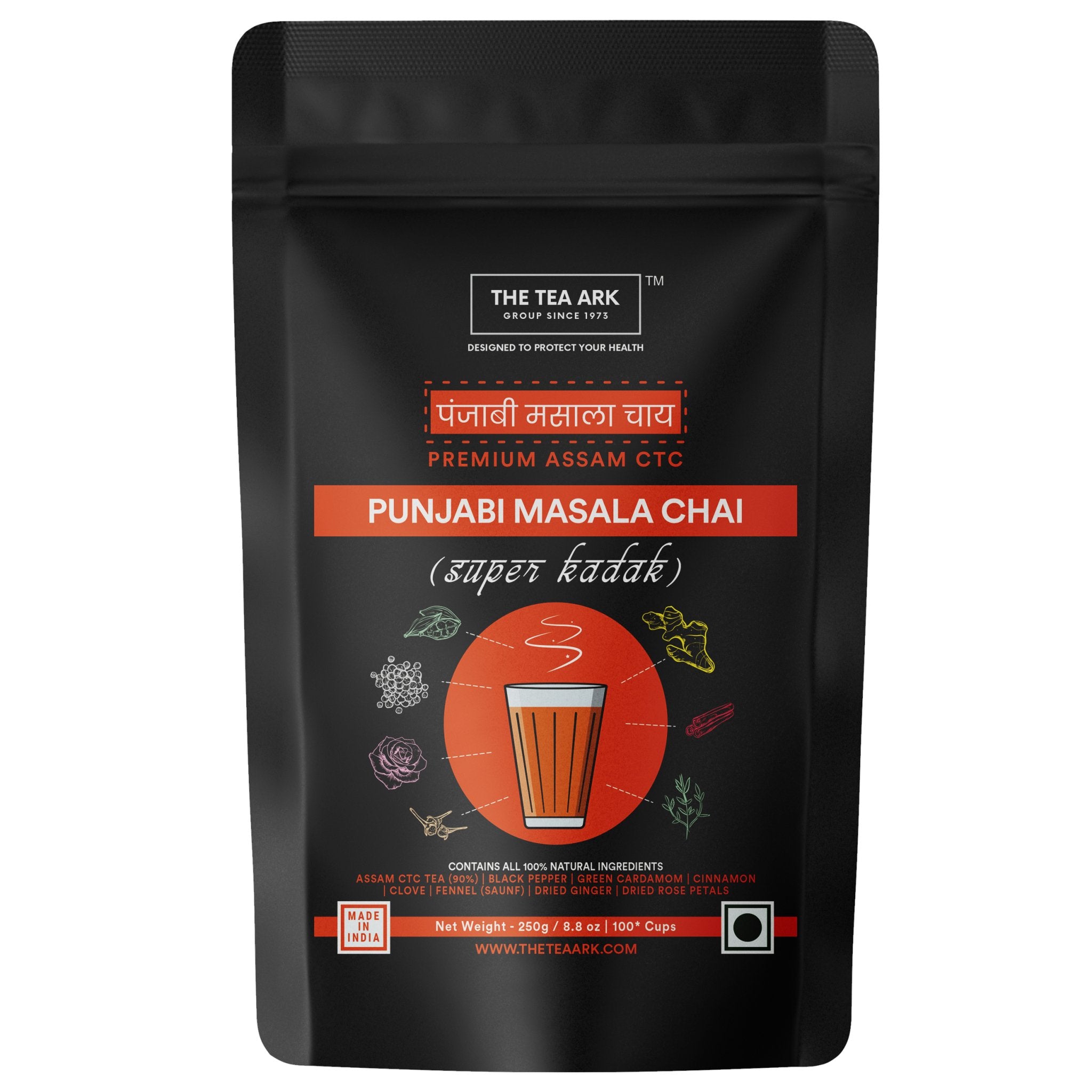 The Tea Ark Punjabi Masala Chai, Super Kadak with Premium Assam CTC, 250g - Inlife Pharma Private Limited