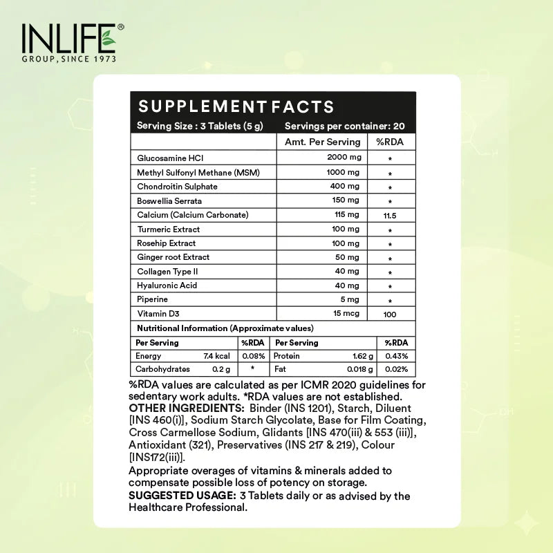 Inlife Glucosamine Chondroitin MSM Tablets