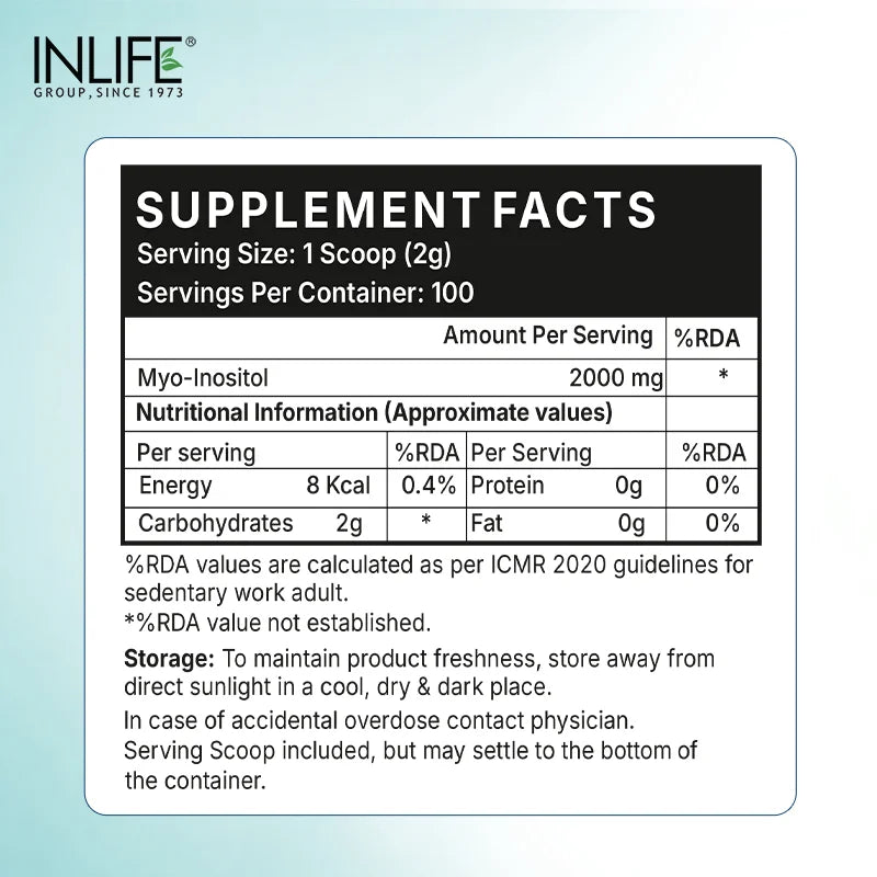 Inlife Myo Inositol Powder 200g,Unflavored