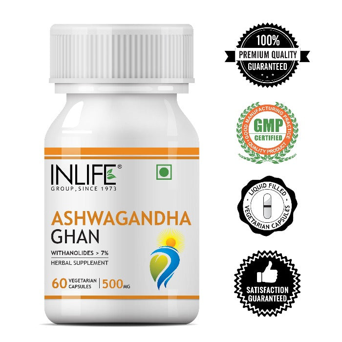 INLIFE Natural Ashwagandha Supplement (60 Veg. Capsules)