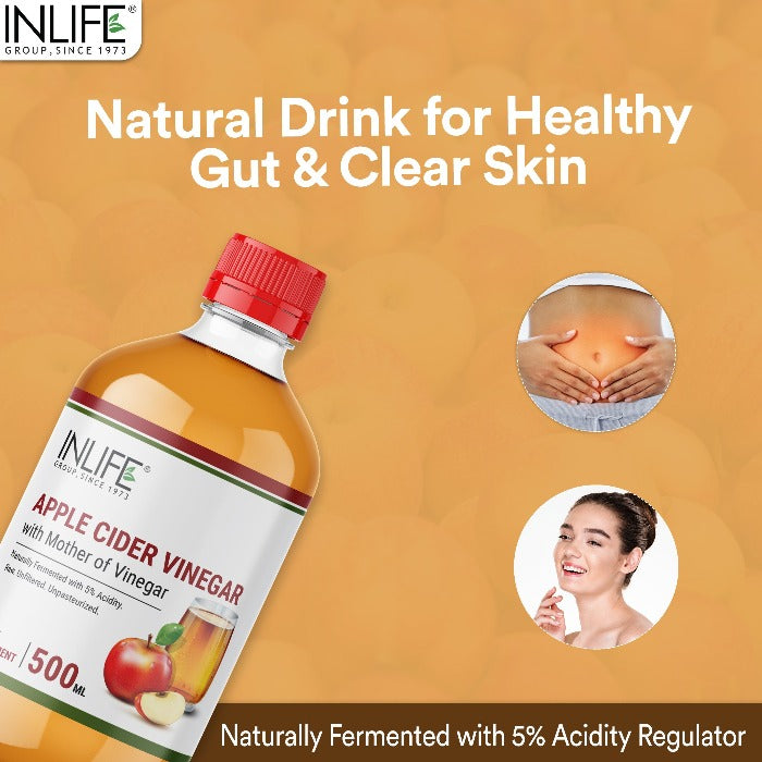 INLIFE Apple Cider Vinegar with Mother Vinegar Supplement – 500ml