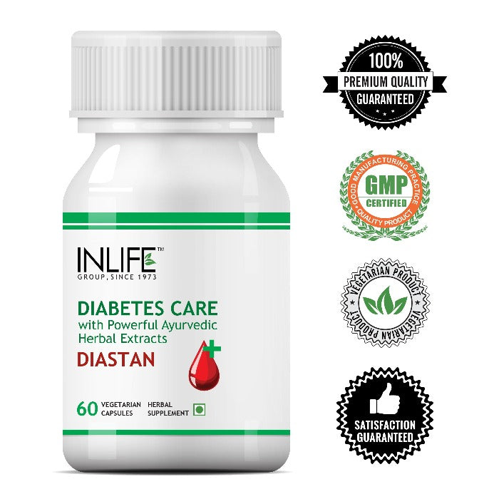 INLIFE  Diastan Diabetes Care Ayurvedic Herbal Extracts Supplement - 60 Vegetarian Capsules