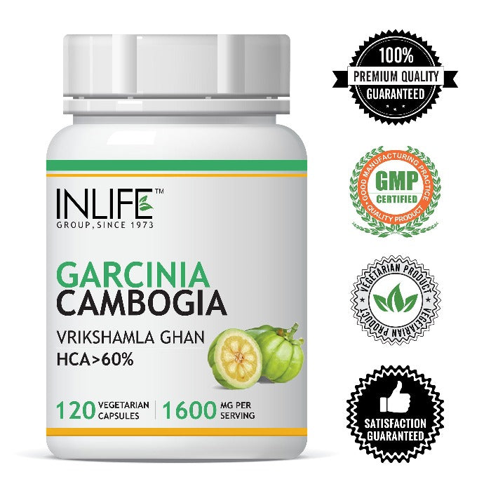 INLIFE Garcinia Cambogia Extract Supplement, 1600 mg per serving - 120 Vegetarian Capsules