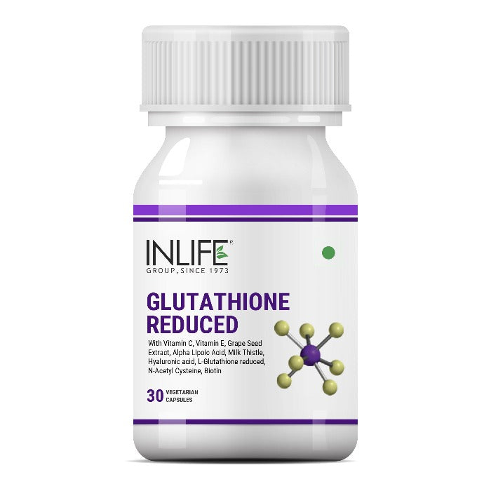 INLIFE L-Glutathione Reduced Supplement - 30 Vegetarian Capsule