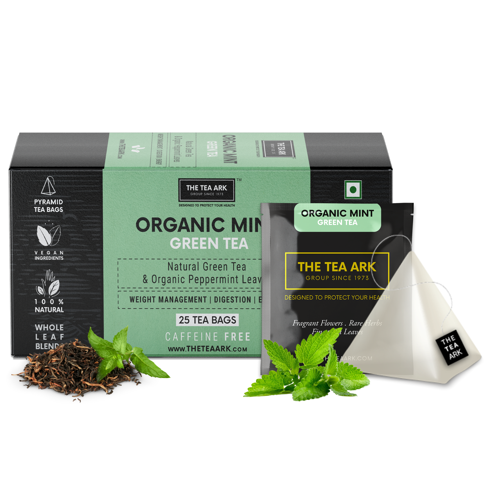 The Tea Ark Mint Green Tea for Weight Management, Digestion Support, Energy Booster