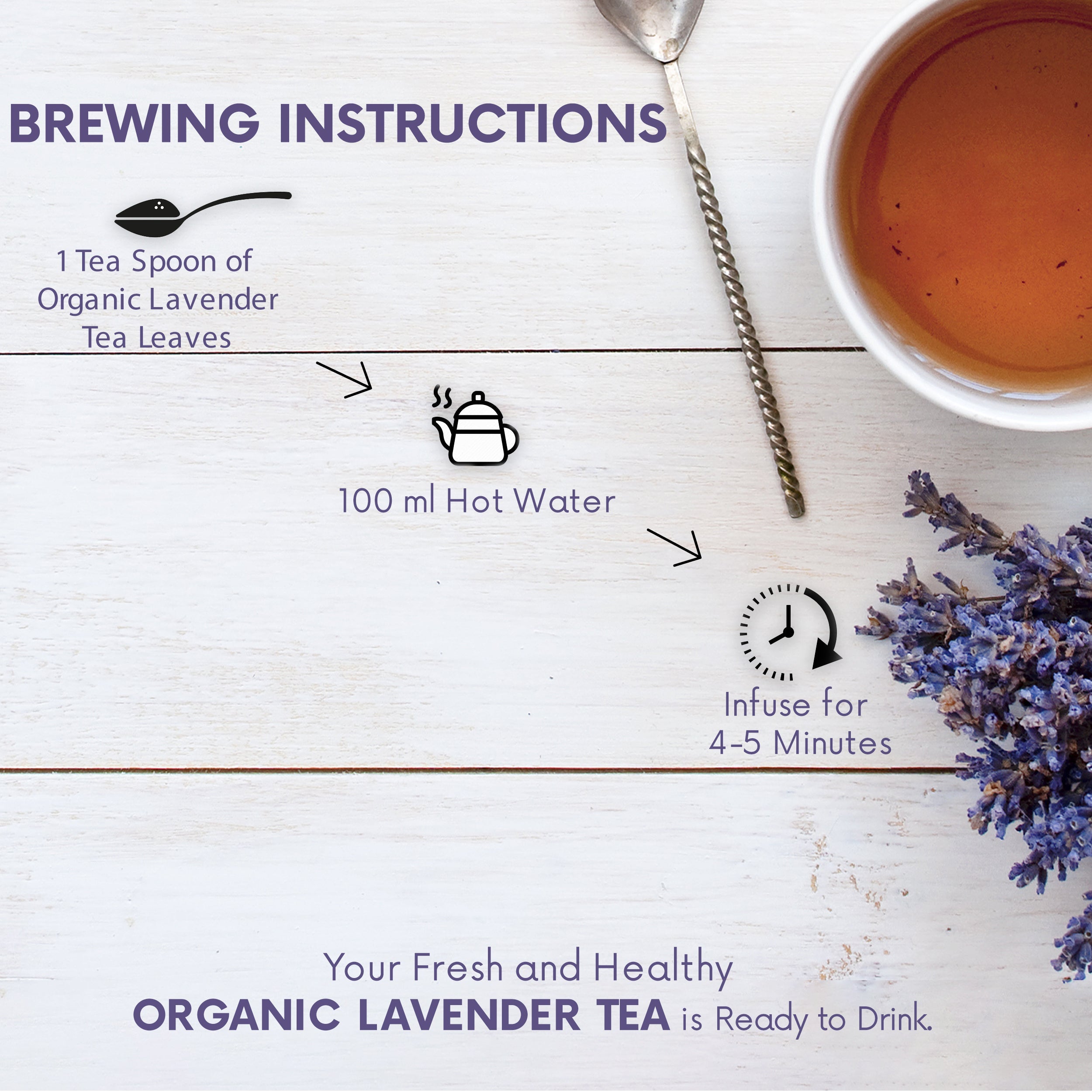 The Tea Ark Lavender Peppermint Green Tea, Bedtime Tea for Sleep & Stress Management