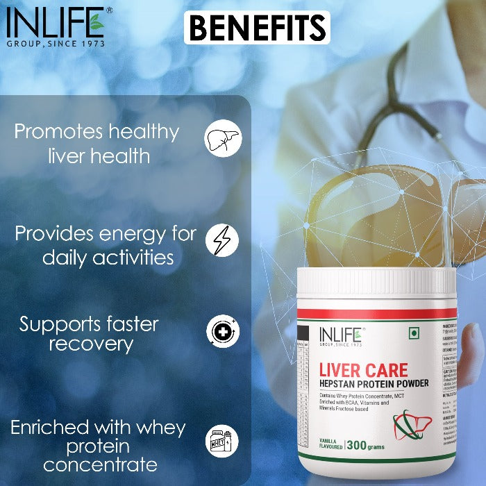 INLIFE Hepstan Liver Care Protein Powder Supplement – 300g (Vanilla)