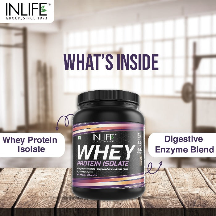 INLIFE 100% Whey Protein Isolate Powder Supplement - (Chocolate)