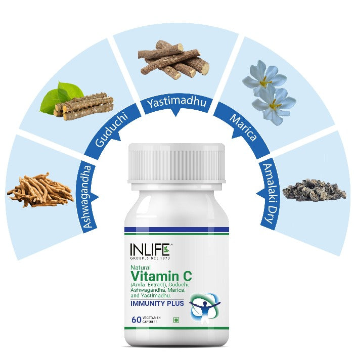 INLIFE Immunity Plus Supplement, 500mg - 60 Vegetarian Capsules