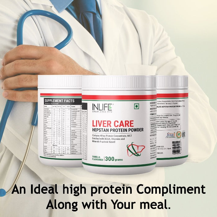 INLIFE Hepstan Liver Care Protein Powder Supplement – 300g (Vanilla)