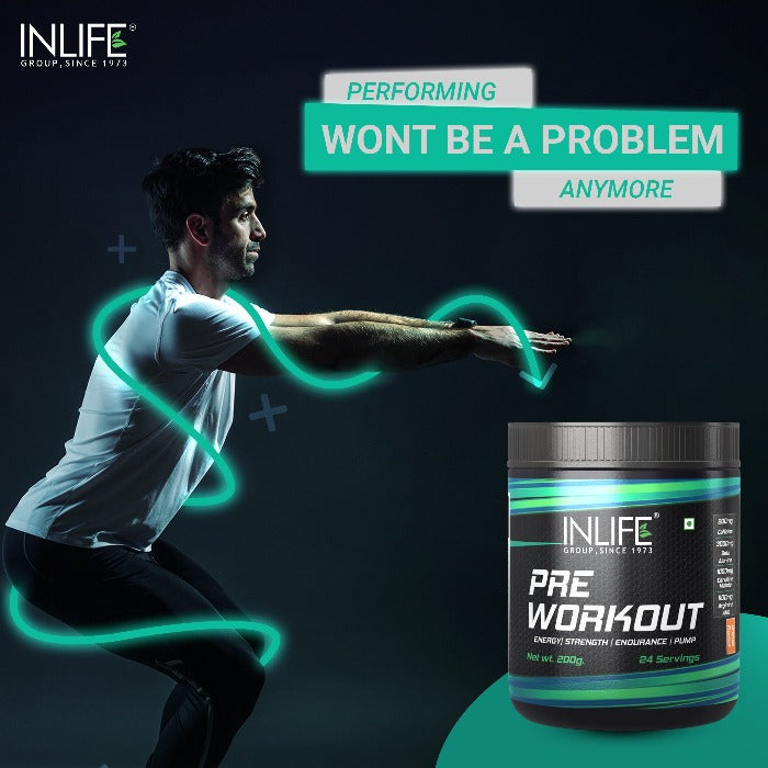 INLIFE Pre-Workout Supplement with Caffeine, 200g