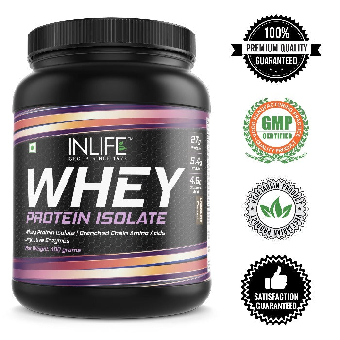 INLIFE 100% Whey Protein Isolate Powder Supplement - (Chocolate)