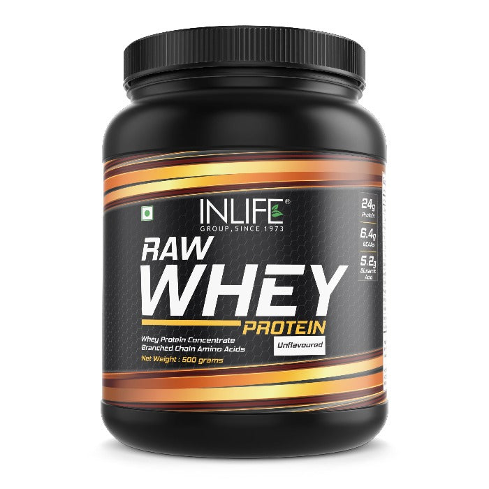 INLIFE 100% Raw Whey Protein Concentrate Powder (Unflavoured)