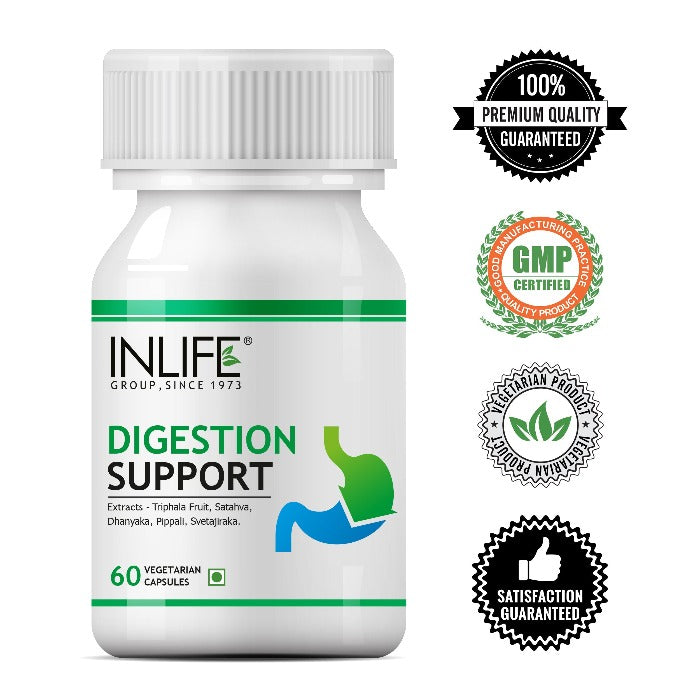 INLIFE Digestion Support Supplement - 60 Vegetarian Capsules
