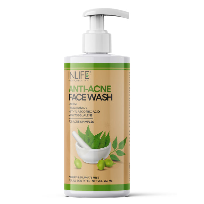 INLIFE Anti-Acne Face Wash with Neem, 250ml