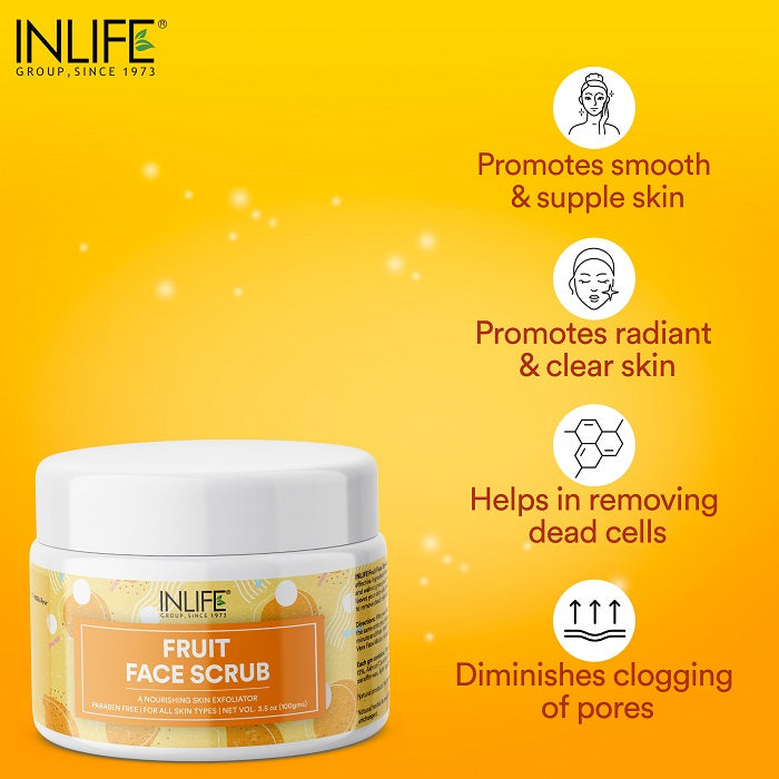 INLIFE  Beauty Combo Pack, Aloe Vera Gel+Fruit Face Scrub+Saffron Fairness Cream (100g each)