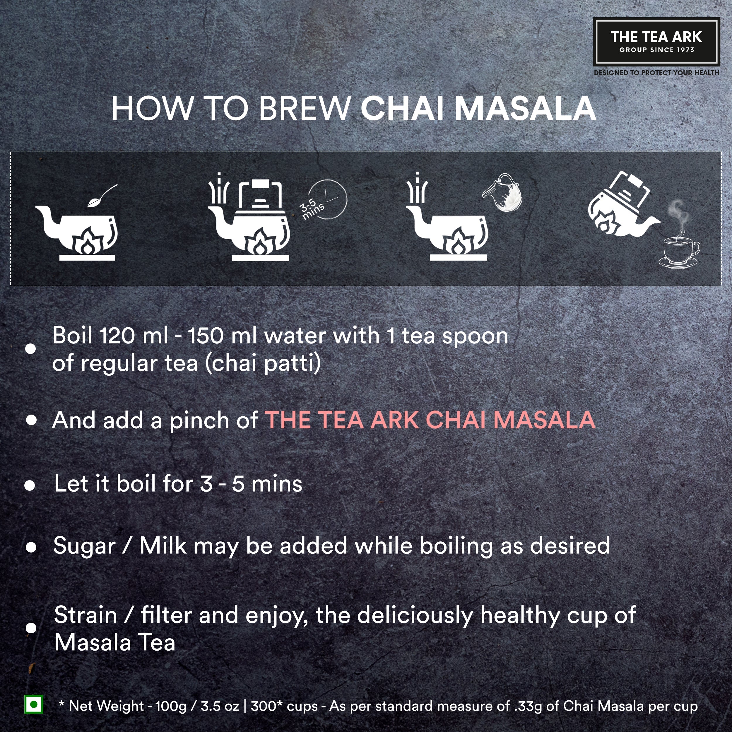 The Tea Ark Chai Masala, Super Kadak, 100g