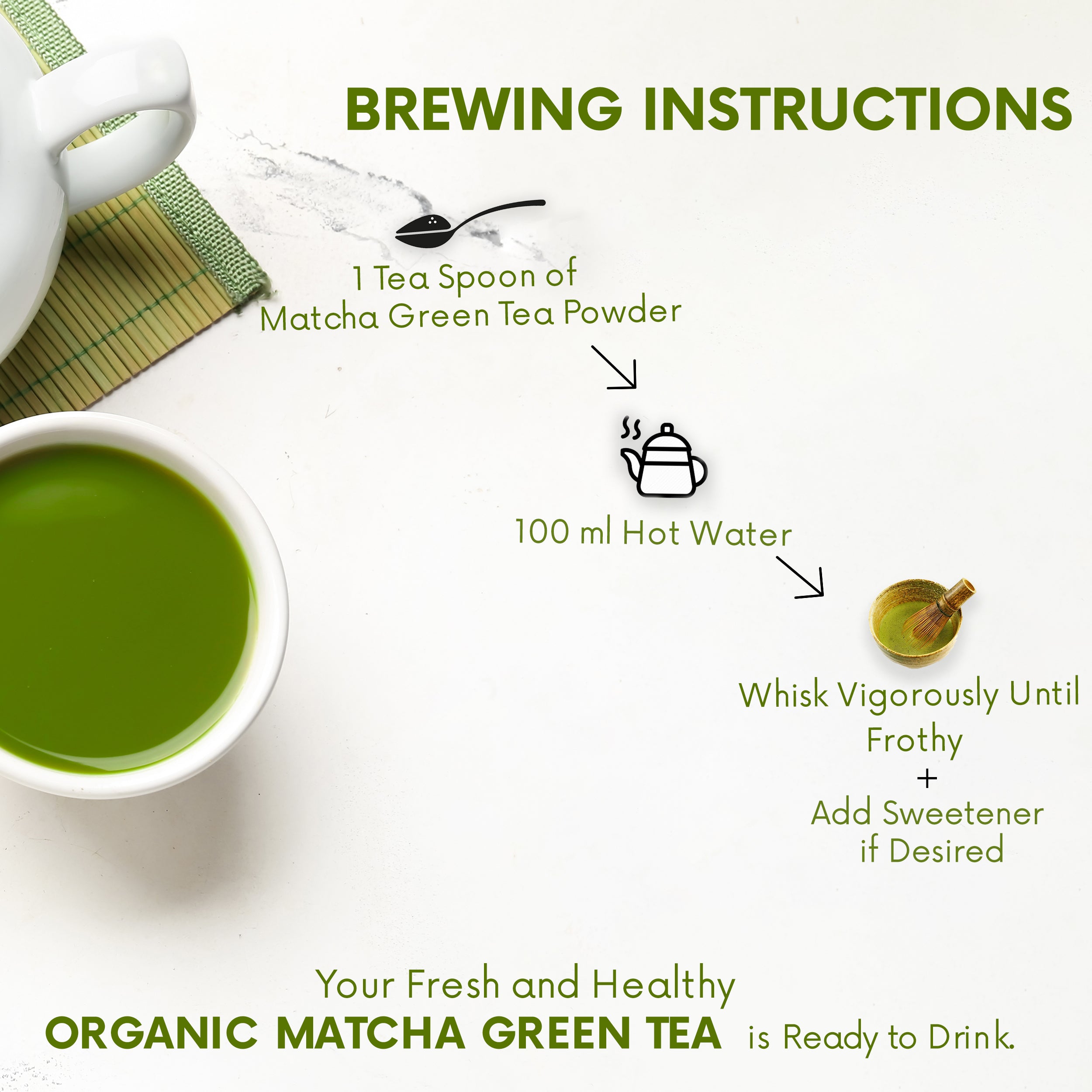 The Tea Ark Organic Matcha Green Tea Powder, Japanese Superfood (20 Cups), 50g