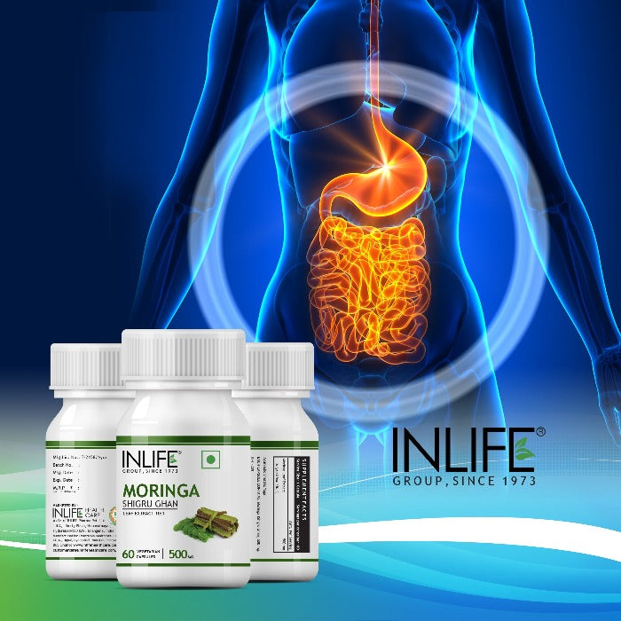 INLIFE Moringa Leaf Extract Supplement, 500 mg - 60 Vegetarian Capsule