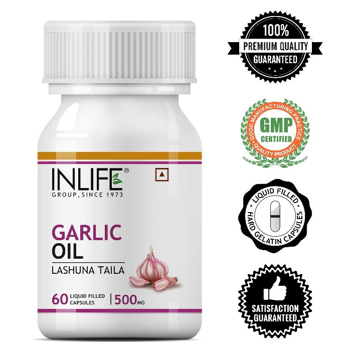 INLIFE Garlic Oil Supplement, 500mg - 60 Capsules